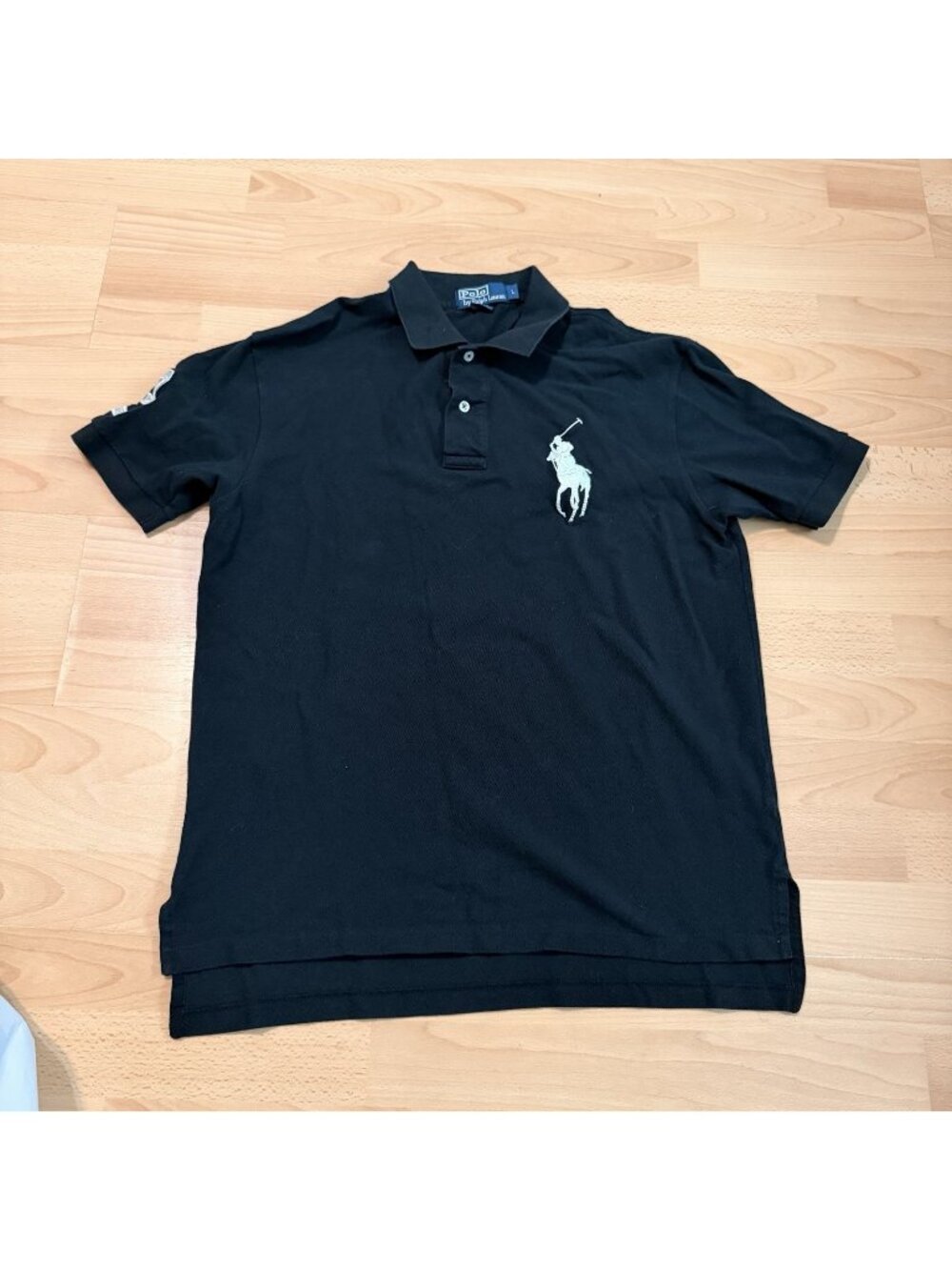 VintagePolo by Ralph Lauren BIG Pony Shirt Mens Large Black/White #3